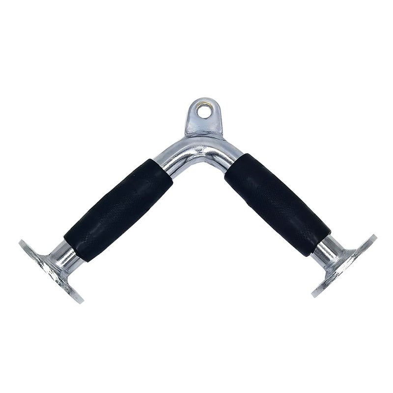 yuhqc V Shaped Press DownBar, Strength Training Deluxe Single Double D Handle Tricep Rope, V-Shaped Rotating Straight Press Down Bar for Weight Workout, Cable Machine Accessories(Rubber) - Image 5